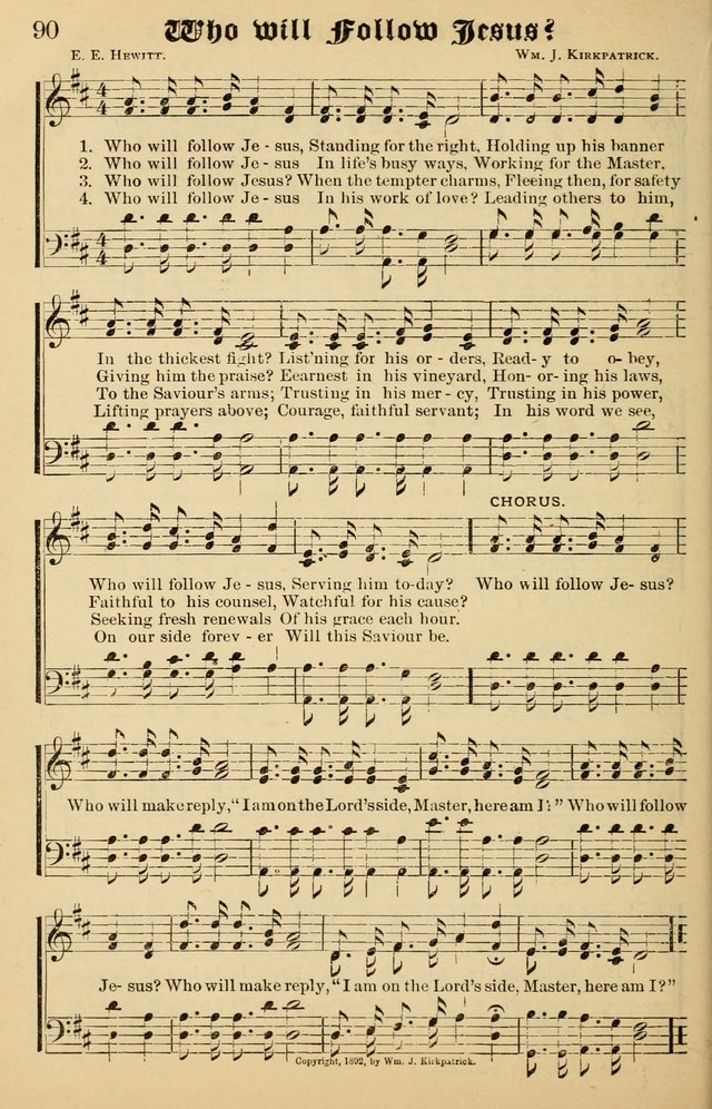 Junior Songs: a collection of sacred hymns and songs; for use in meetings of junior societies, Sunday Schools, etc. page 90