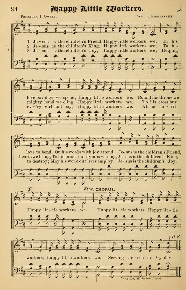 Junior Songs: a collection of sacred hymns and songs; for use in meetings of junior societies, Sunday Schools, etc. page 94