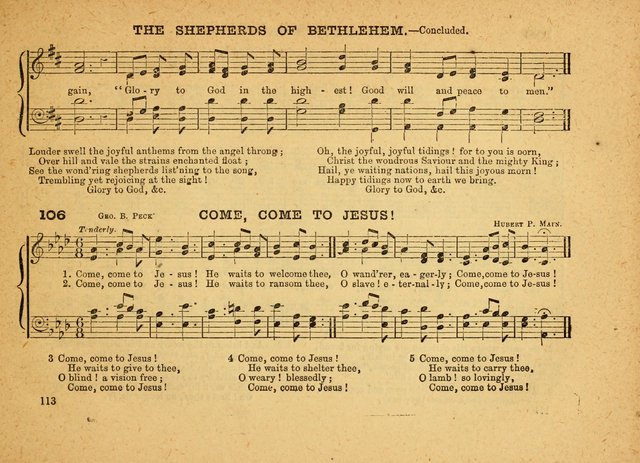 The Jewel: a selection of hymns and tunes for the Sabbath school, designed as a supplement to "The Gem" page 113