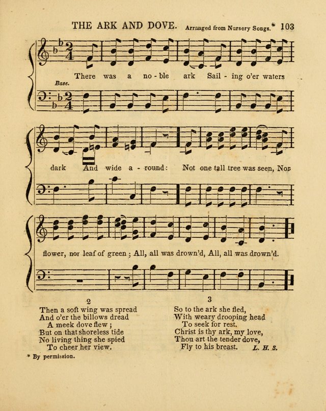 Juvenile Songs: religious, moral and sentimental, with brief exercises, adapted to the purposes of primary instruction page 103