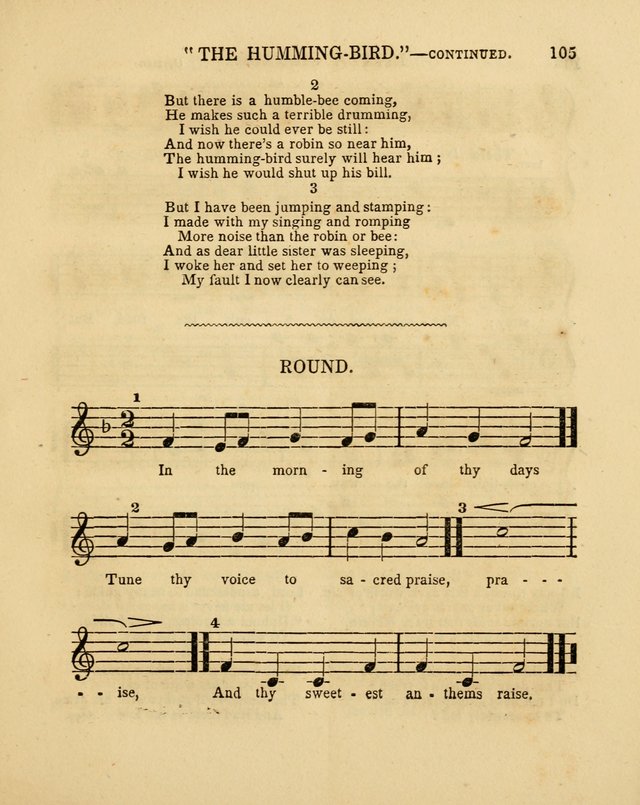 Juvenile Songs: religious, moral and sentimental, with brief exercises, adapted to the purposes of primary instruction page 105