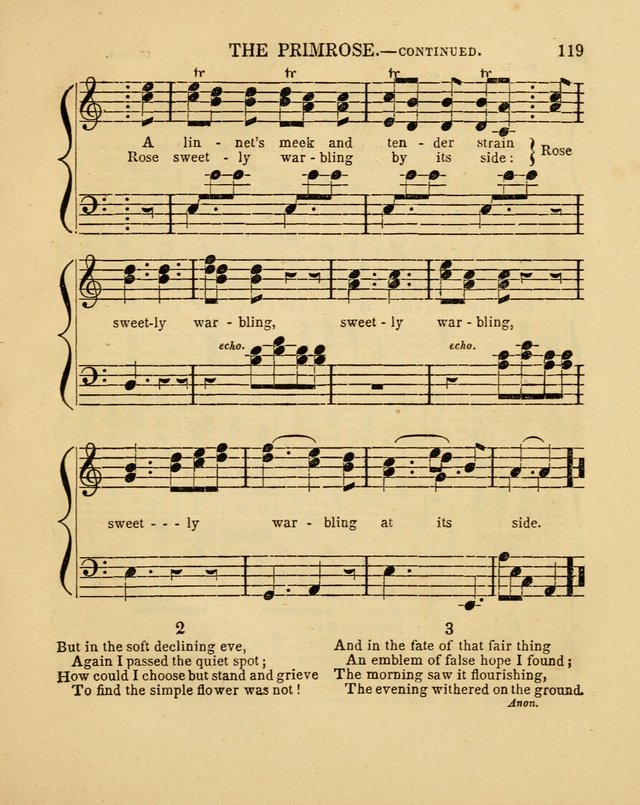 Juvenile Songs: religious, moral and sentimental, with brief exercises, adapted to the purposes of primary instruction page 119