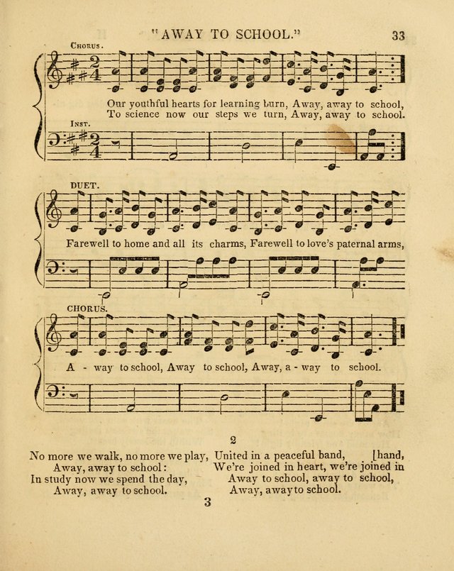 Juvenile Songs: religious, moral and sentimental, with brief exercises, adapted to the purposes of primary instruction page 33