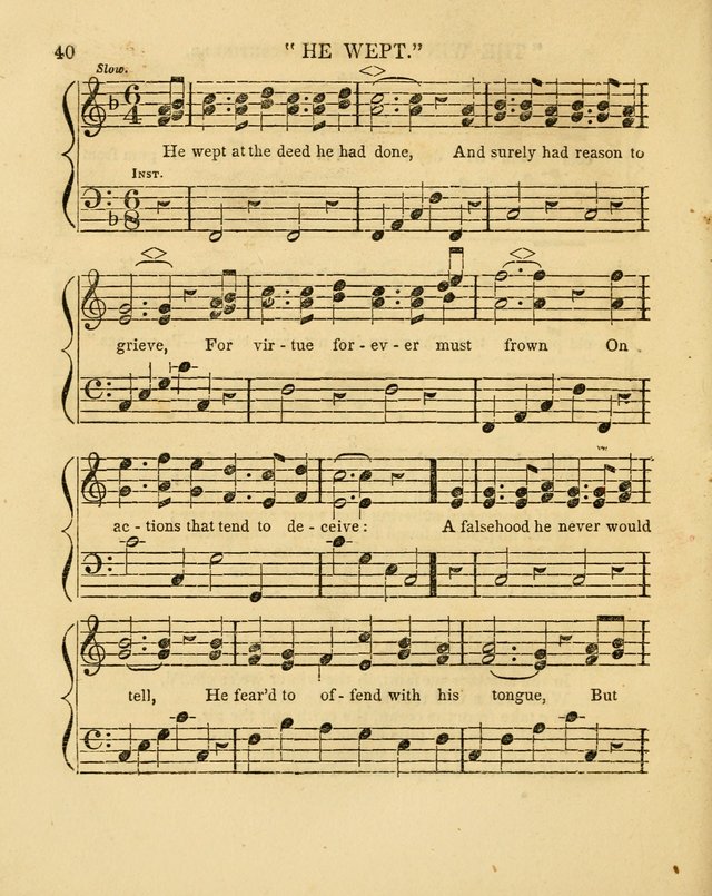 Juvenile Songs: religious, moral and sentimental, with brief exercises, adapted to the purposes of primary instruction page 40
