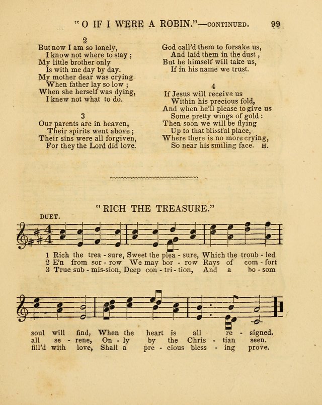 Juvenile Songs: religious, moral and sentimental, with brief exercises, adapted to the purposes of primary instruction page 99