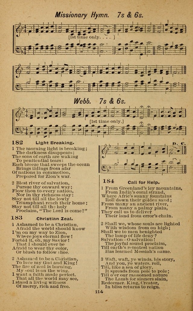 Joy to the World: or, sacred songs for gospel meetings page 114
