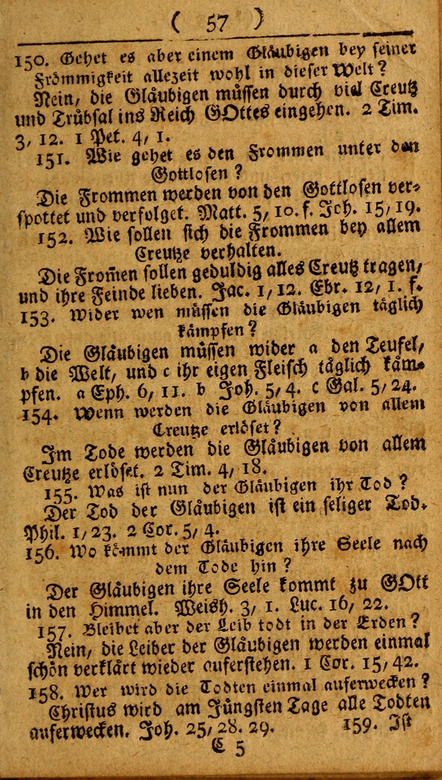 Kleine catechismus des D. Martin Luthers: nebst den gewoÌˆhulichen Morgen-Zisch- und Abend-Gebeten ; welchem die ordnung des heils ... wie auch ... d page 57
