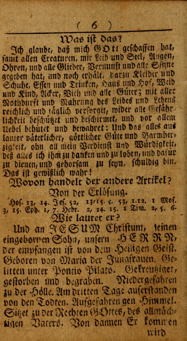 Kleine catechismus des D. Martin Luthers: nebst den gewoÌˆhulichen Morgen-Zisch- und Abend-Gebeten ; welchem die ordnung des heils ... wie auch ... d page 6