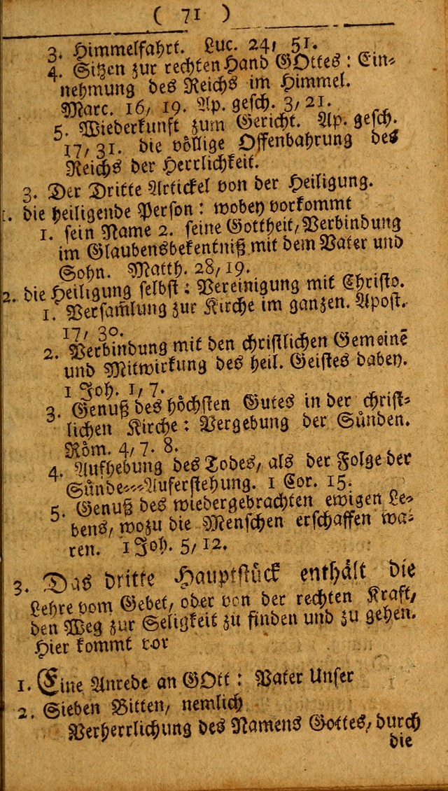 Kleine catechismus des D. Martin Luthers: nebst den gewoÌˆhulichen Morgen-Zisch- und Abend-Gebeten ; welchem die ordnung des heils ... wie auch ... d page 71