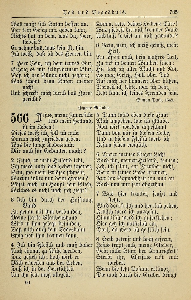 Kirchenbuch für Evangelisch-Lutherische Gemeinden page 785