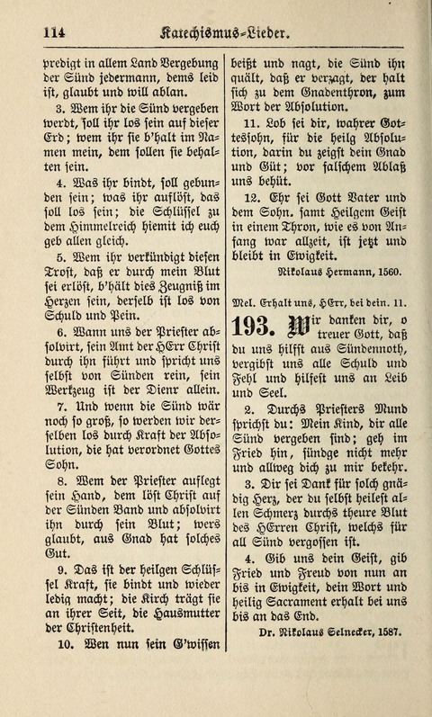 Kirchen-Gesangbuch: für Evangelisch-Lutherische Gemeinden ungeänderter Aubsburgischer Confession page 114