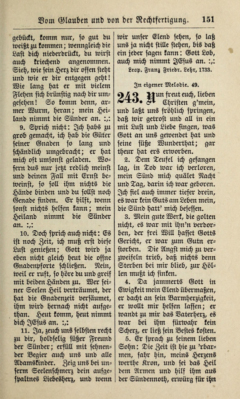 Kirchen-Gesangbuch: für Evangelisch-Lutherische Gemeinden ungeänderter Aubsburgischer Confession page 151