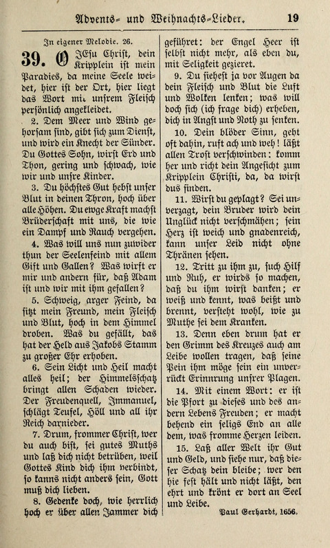Kirchen-Gesangbuch: für Evangelisch-Lutherische Gemeinden ungeänderter Aubsburgischer Confession page 19