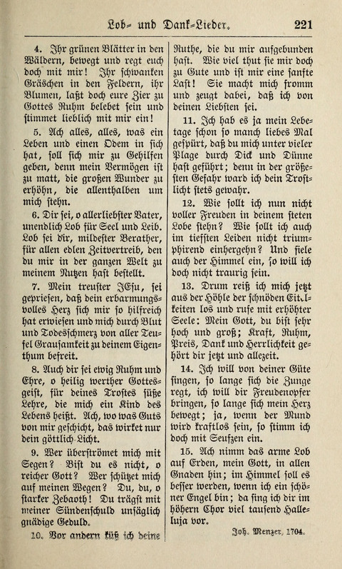 Kirchen-Gesangbuch: für Evangelisch-Lutherische Gemeinden ungeänderter Aubsburgischer Confession page 221