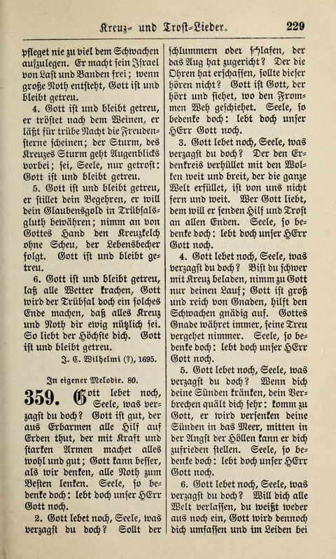 Kirchen-Gesangbuch: für Evangelisch-Lutherische Gemeinden ungeänderter Aubsburgischer Confession page 229