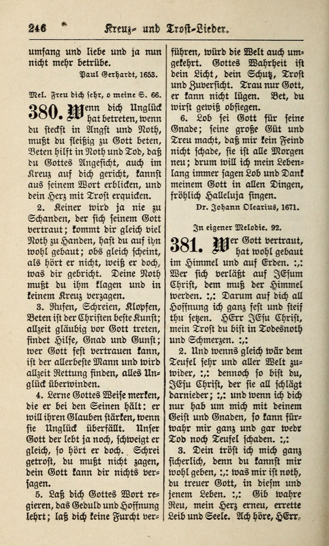 Kirchen-Gesangbuch: für Evangelisch-Lutherische Gemeinden ungeänderter Aubsburgischer Confession page 246