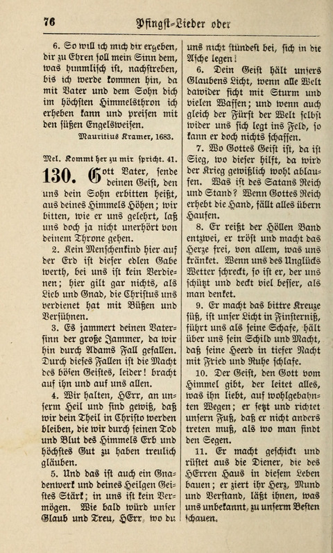 Kirchen-Gesangbuch: für Evangelisch-Lutherische Gemeinden ungeänderter Aubsburgischer Confession page 76