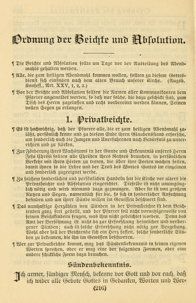 Kirchenbuch für Evangelisch-Lutherische Gemeinden page 216