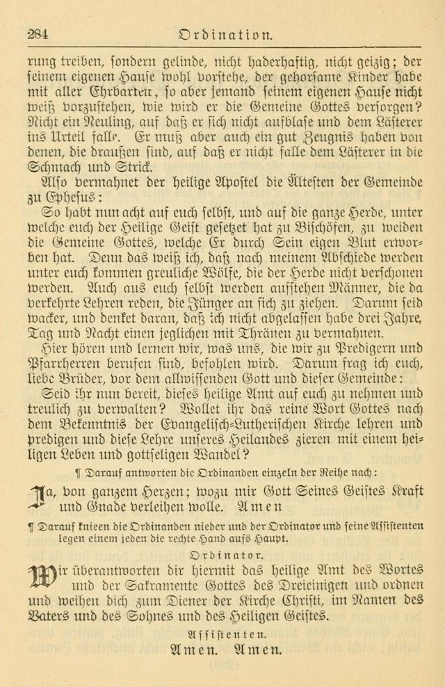 Kirchenbuch für Evangelisch-Lutherische Gemeinden page 284