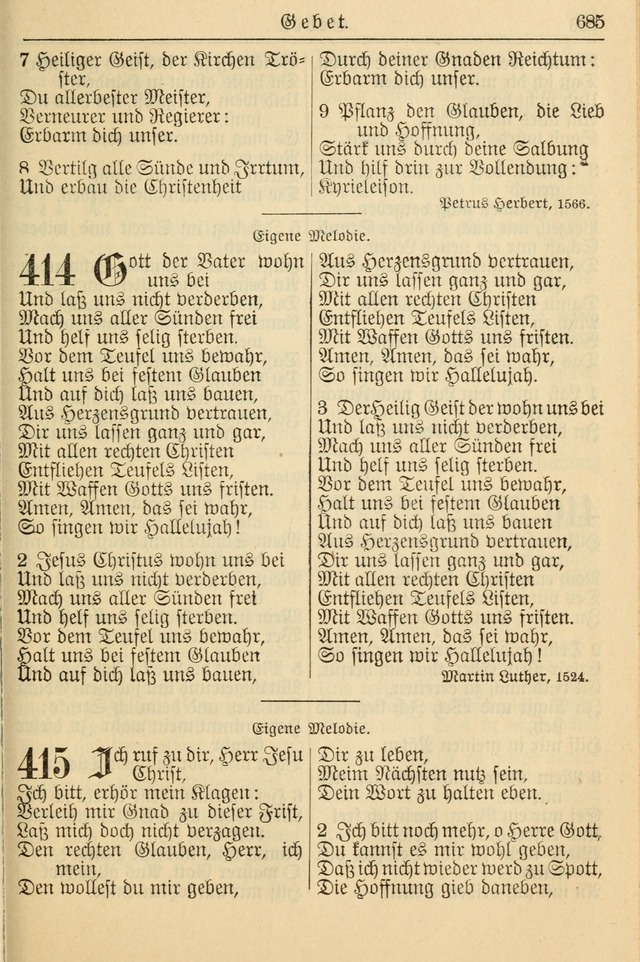 Kirchenbuch für Evangelisch-Lutherische Gemeinden page 685