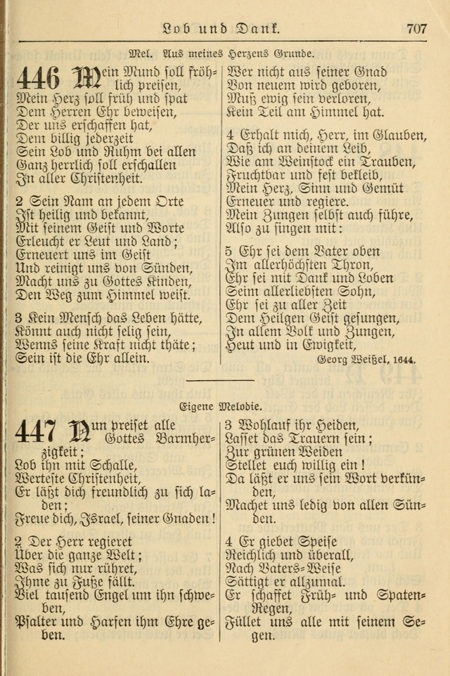 Kirchenbuch für Evangelisch-Lutherische Gemeinden page 707