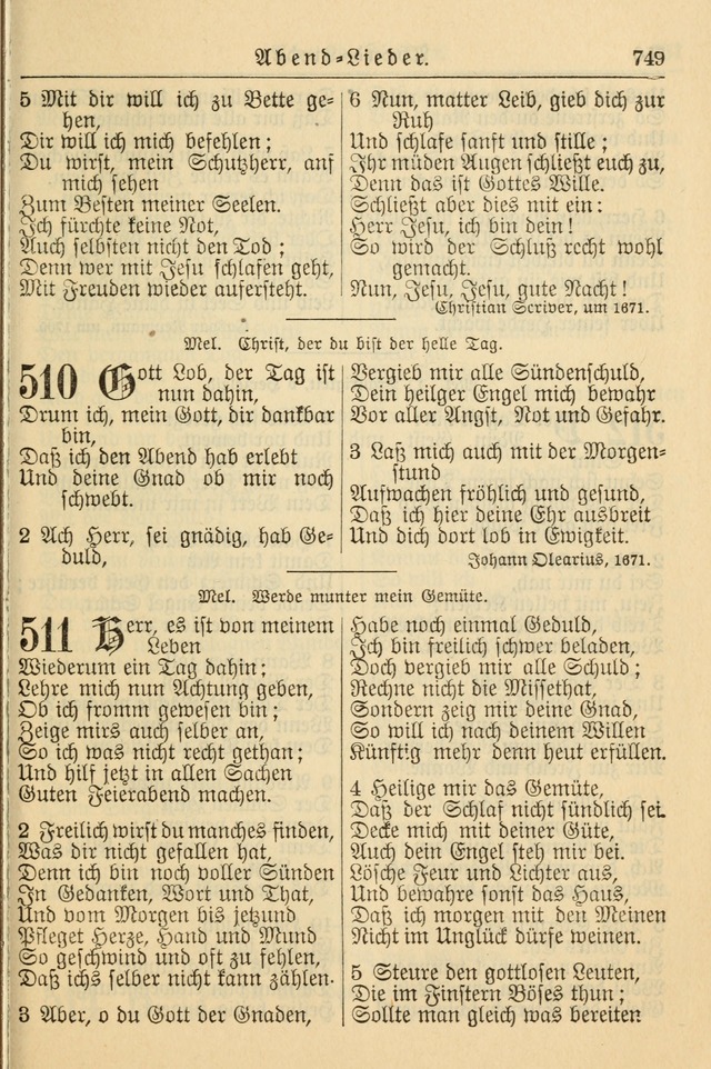 Kirchenbuch für Evangelisch-Lutherische Gemeinden page 749