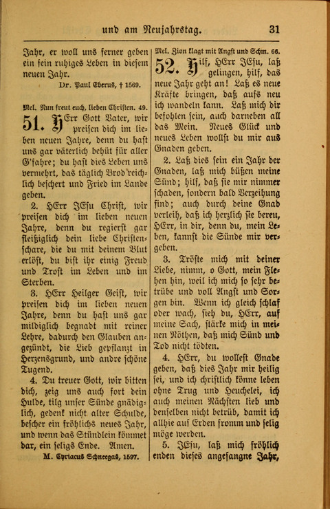 Kirchen-Gesangbuch für Evangelisch-Lutherische Gemeinden: ungeänderter Augsburgischer Confession darin des sel. Dr. Martin Luthers und anderer geistreichen Lehrer gebräuchlichste ... (55. ed.) page 31