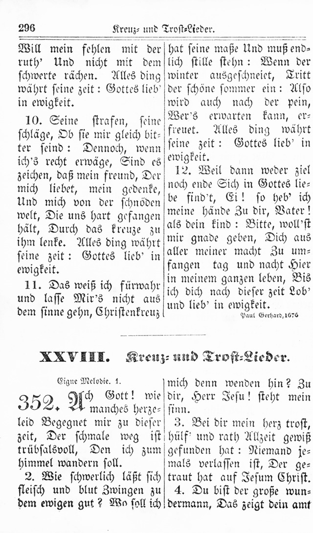 Kirchen-Gesangbuch: für Evangelisch-Lutherische Gemeinden page 296