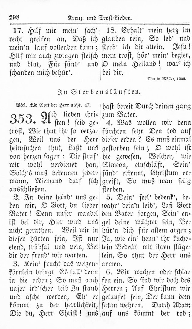 Kirchen-Gesangbuch: für Evangelisch-Lutherische Gemeinden page 298