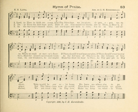 Kindly Light: a new collection of hymns and music for praise in the Sunday school page 83