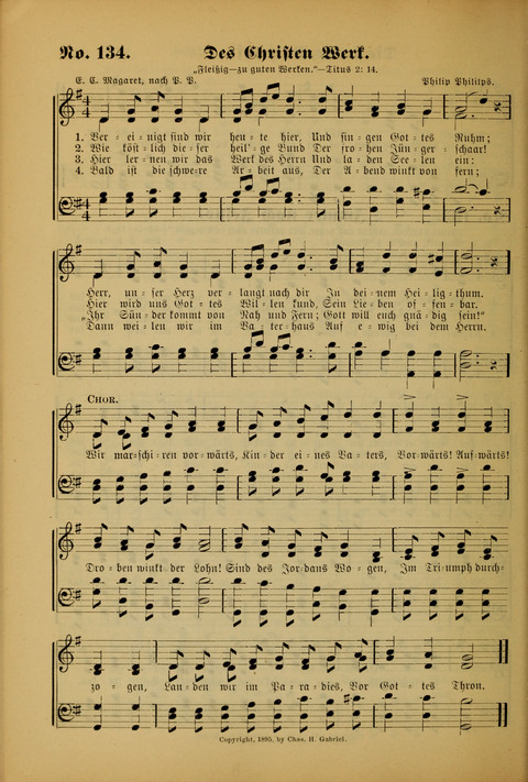 Die Kleine Palme: neueste Liedersammlung für Sonntagsculen und Jugendvereine sowie für Sonntag Abend und andere Gottesdienste page 134