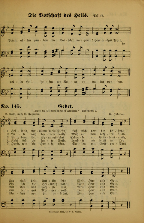 Die Kleine Palme: neueste Liedersammlung für Sonntagsculen und Jugendvereine sowie für Sonntag Abend und andere Gottesdienste page 145