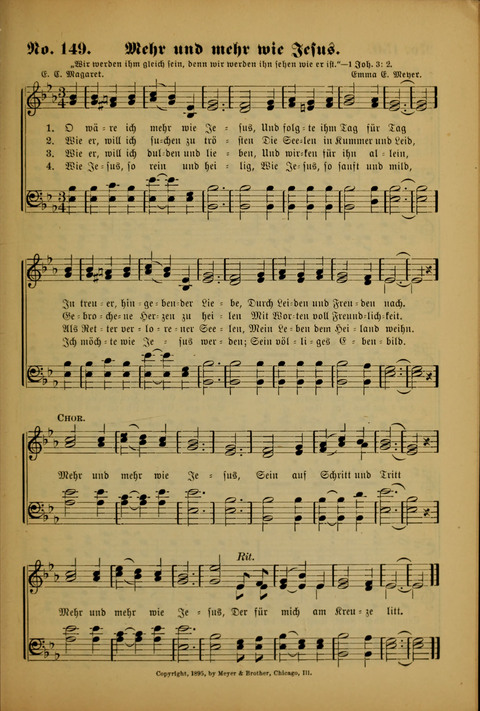 Die Kleine Palme: neueste Liedersammlung für Sonntagsculen und Jugendvereine sowie für Sonntag Abend und andere Gottesdienste page 149