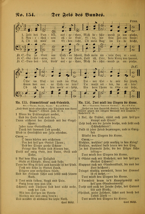 Die Kleine Palme: neueste Liedersammlung für Sonntagsculen und Jugendvereine sowie für Sonntag Abend und andere Gottesdienste page 154