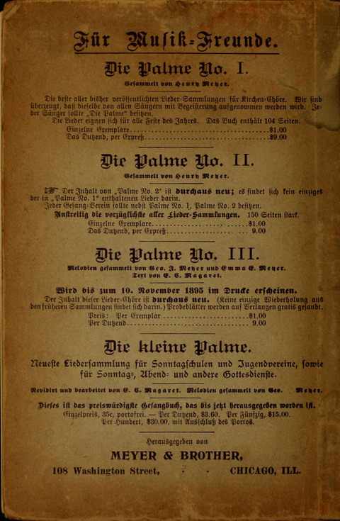 Die Kleine Palme: neueste Liedersammlung für Sonntagsculen und Jugendvereine sowie für Sonntag Abend und andere Gottesdienste page 164