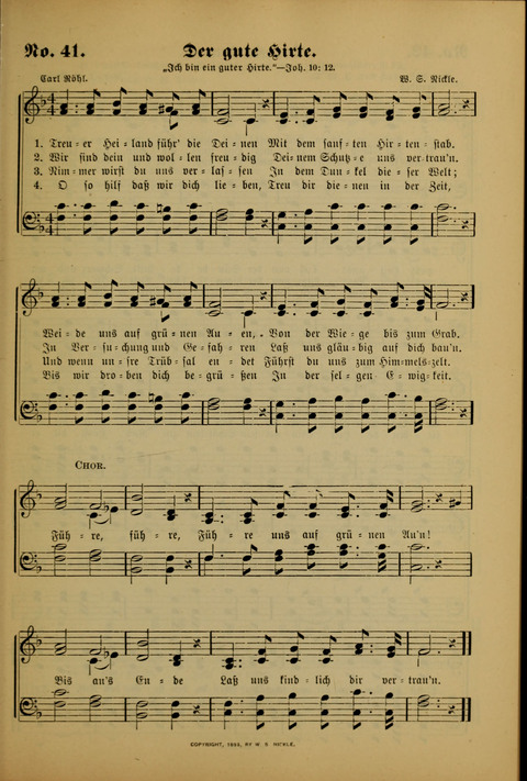 Die Kleine Palme: neueste Liedersammlung für Sonntagsculen und Jugendvereine sowie für Sonntag Abend und andere Gottesdienste page 41