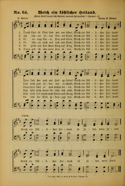Die Kleine Palme: neueste Liedersammlung für Sonntagsculen und Jugendvereine sowie für Sonntag Abend und andere Gottesdienste page 64