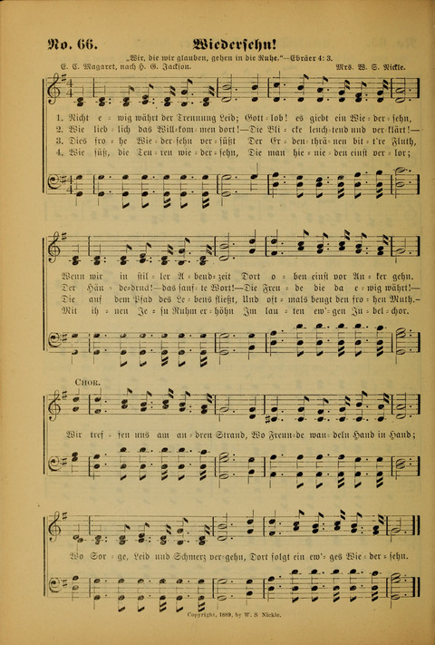 Die Kleine Palme: neueste Liedersammlung für Sonntagsculen und Jugendvereine sowie für Sonntag Abend und andere Gottesdienste page 66