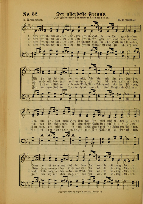 Die Kleine Palme: neueste Liedersammlung für Sonntagsculen und Jugendvereine sowie für Sonntag Abend und andere Gottesdienste page 82