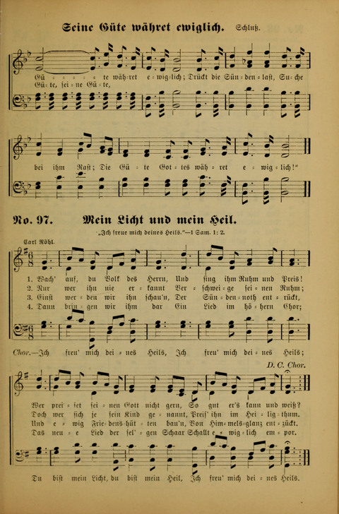 Die Kleine Palme: neueste Liedersammlung für Sonntagsculen und Jugendvereine sowie für Sonntag Abend und andere Gottesdienste page 97