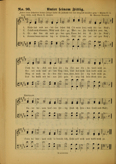 Die Kleine Palme: neueste Liedersammlung für Sonntagsculen und Jugendvereine sowie für Sonntag Abend und andere Gottesdienste page 98