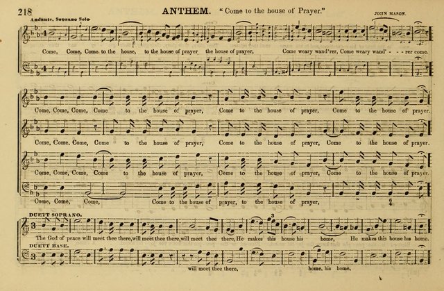 The Key-Stone Collection of Church Music: a complete collection of hymn tunes, anthems, psalms, chants, & c. to which is added the physiological system for training choirs and teaching singing schools page 218