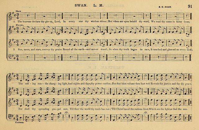 The Key-Stone Collection of Church Music: a complete collection of hymn tunes, anthems, psalms, chants, & c. to which is added the physiological system for training choirs and teaching singing schools page 91