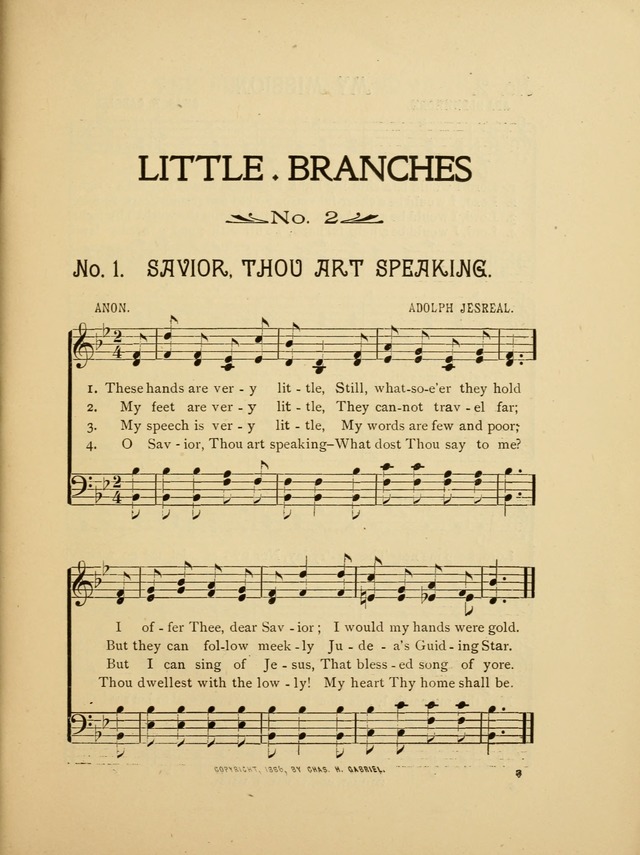 Little Branches No. 2: a collection of songs prepared especially for the primary and infant deparments of the sunday school page 3