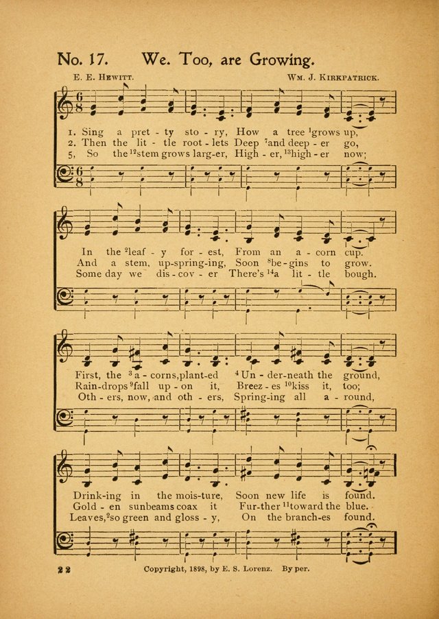 Little Branches No. 3: a collection of songs prepared especially for the primary and infant departments of the sunday school page 22