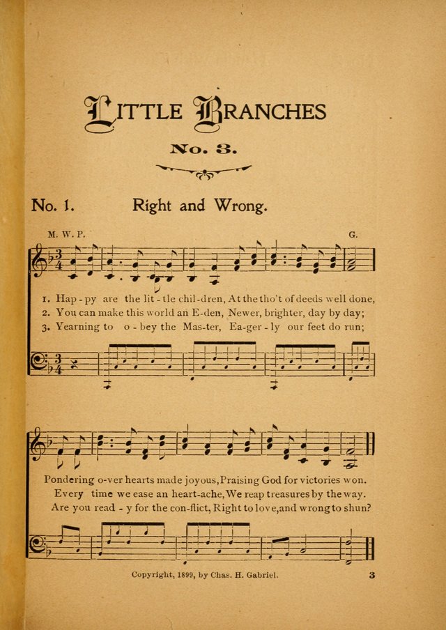 Little Branches No. 3: a collection of songs prepared especially for the primary and infant departments of the sunday school page 3
