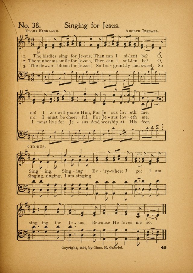 Little Branches No. 3: a collection of songs prepared especially for the primary and infant departments of the sunday school page 49