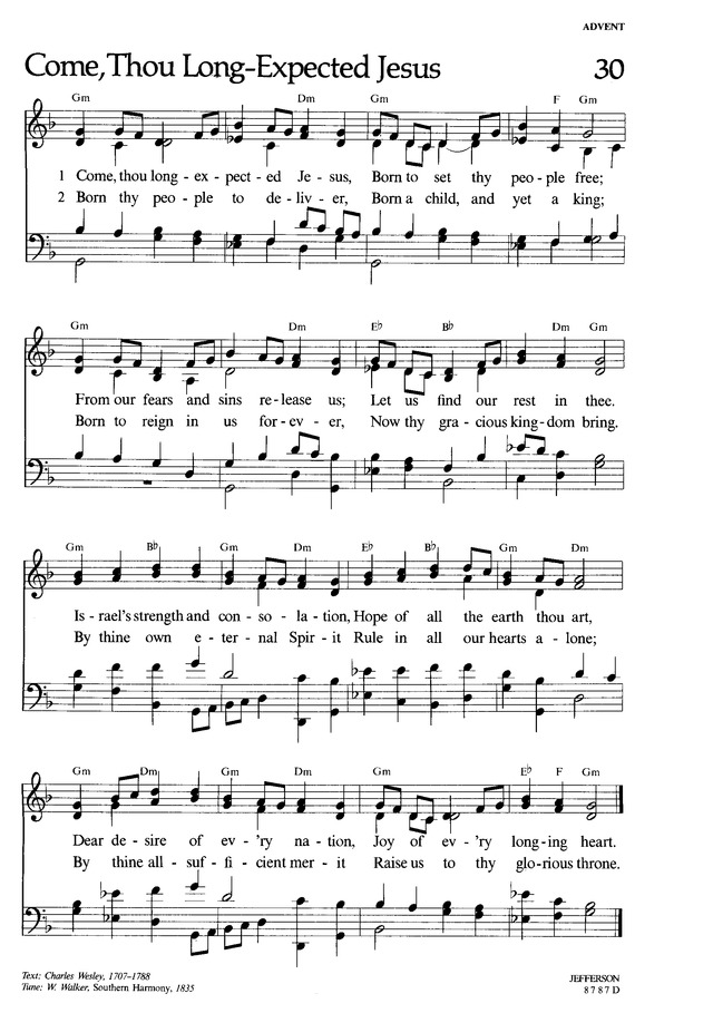 Lutheran Book of Worship 30. Come, thou longexpected Jesus