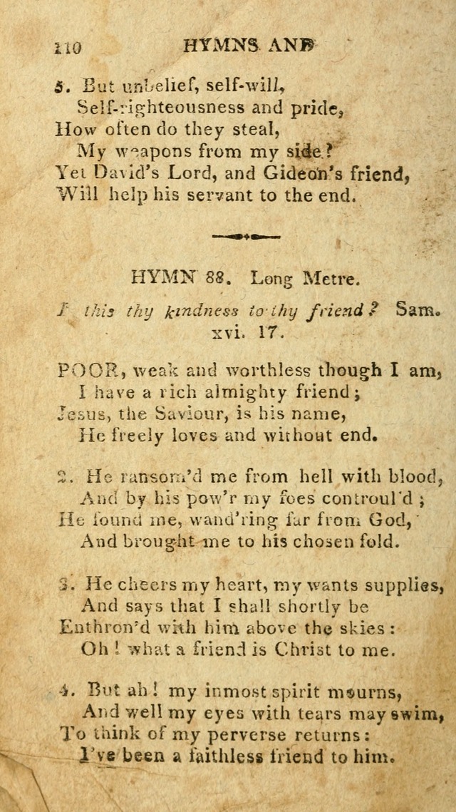 The Lexington Collection: being a selection of hymns, and spiritual songs, from the best authors (3rd. ed., corr.) page 110