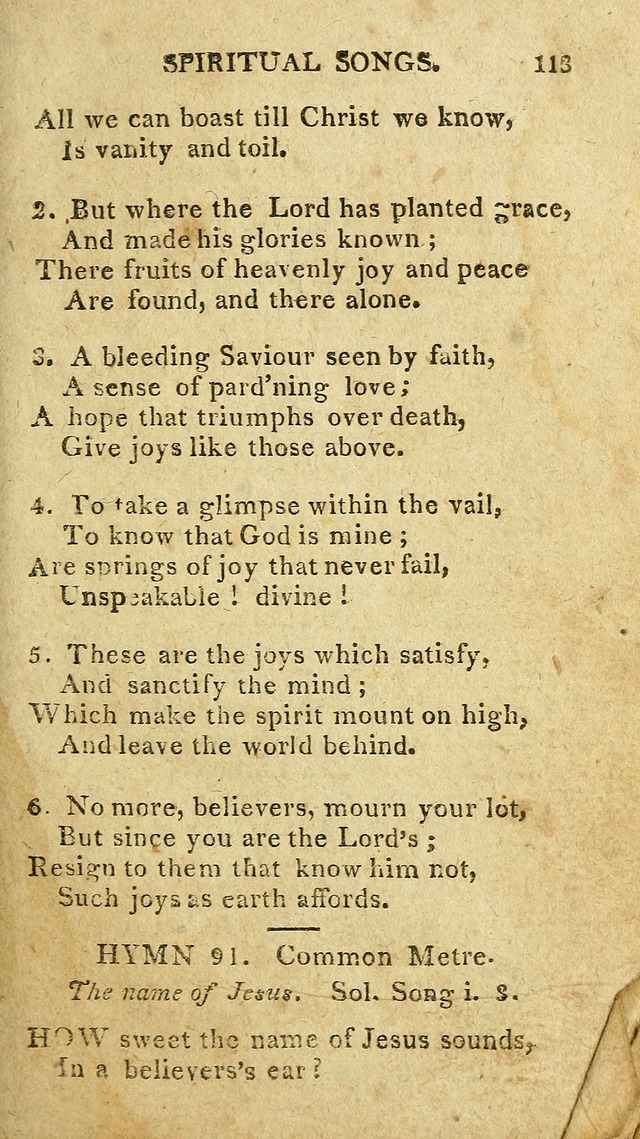 The Lexington Collection: being a selection of hymns, and spiritual songs, from the best authors (3rd. ed., corr.) page 113
